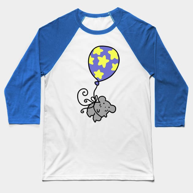 Star Balloon Mouse Baseball T-Shirt by saradaboru